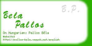 bela pallos business card